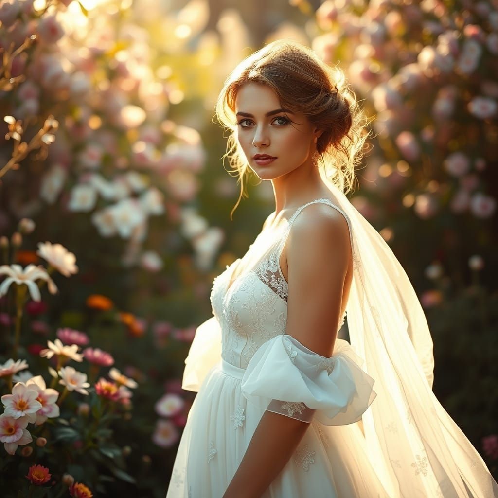 Ethereal Beauty in a Lush Garden