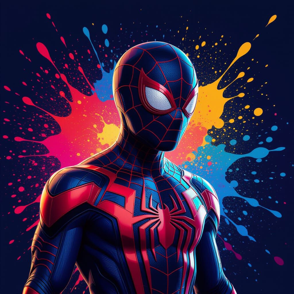 Spider-Man Miles Morales in Splash Art Style