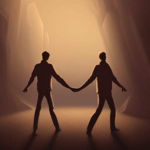Romantic Photo of Two Men Holding Hands