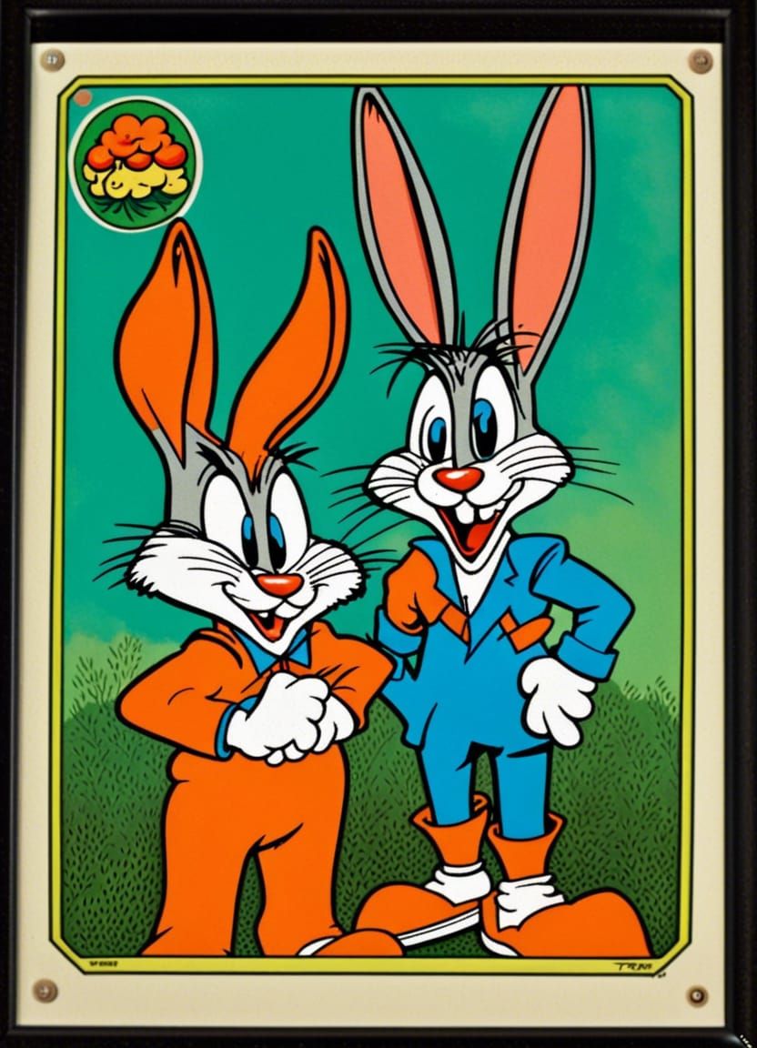 Cartoon Bunny Trading Card