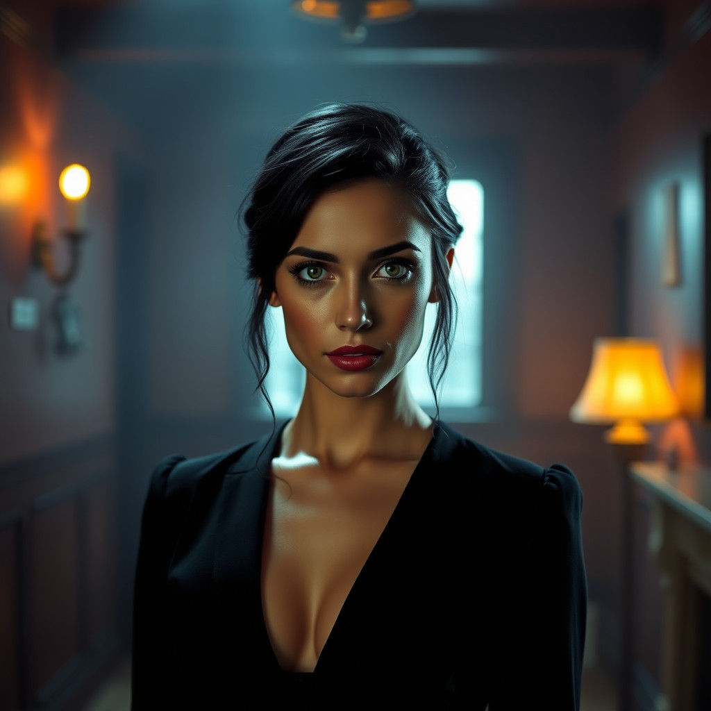 Intriguing Portrait of a Woman in Cinematic Style