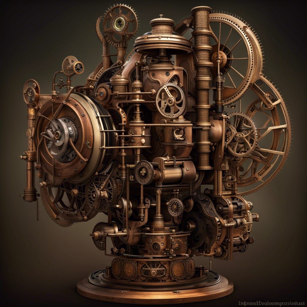 Steampunk Engine Inside Human Brain