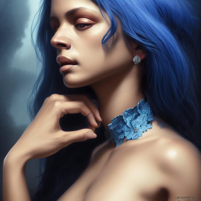 Sensual Woman: Desaturated Oil Painting in 8K