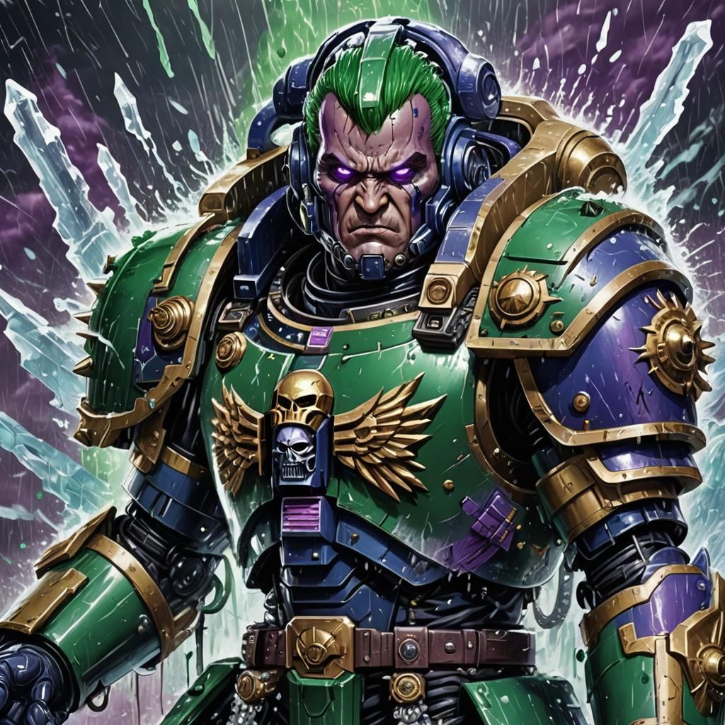 Astartes Space Marine in 80s Anime Style