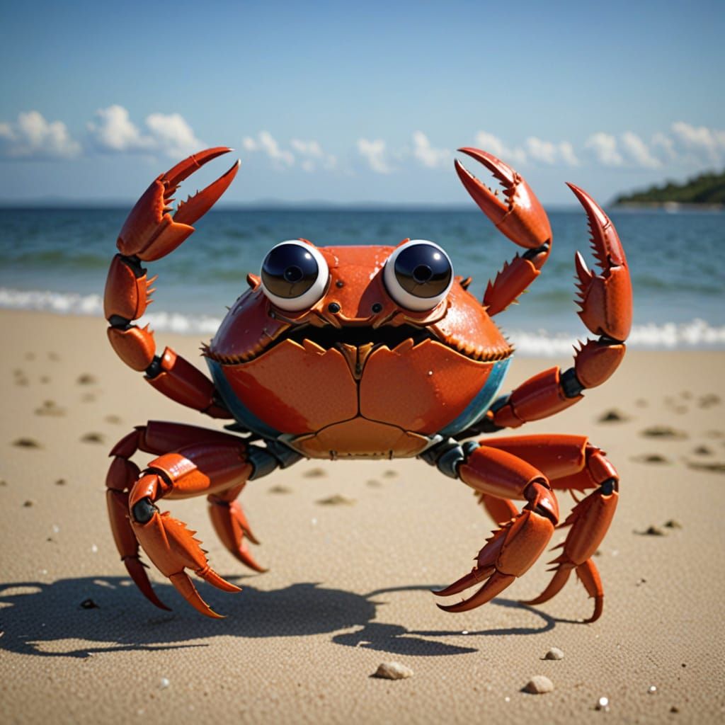 Vibrant Beach Crab Performs the Macarena