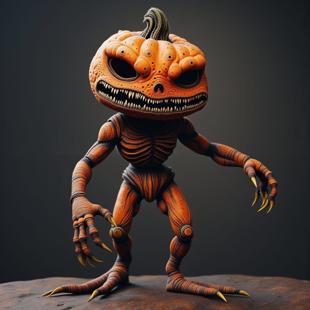 Dark Fantasy Pumpkin Head Animated Character