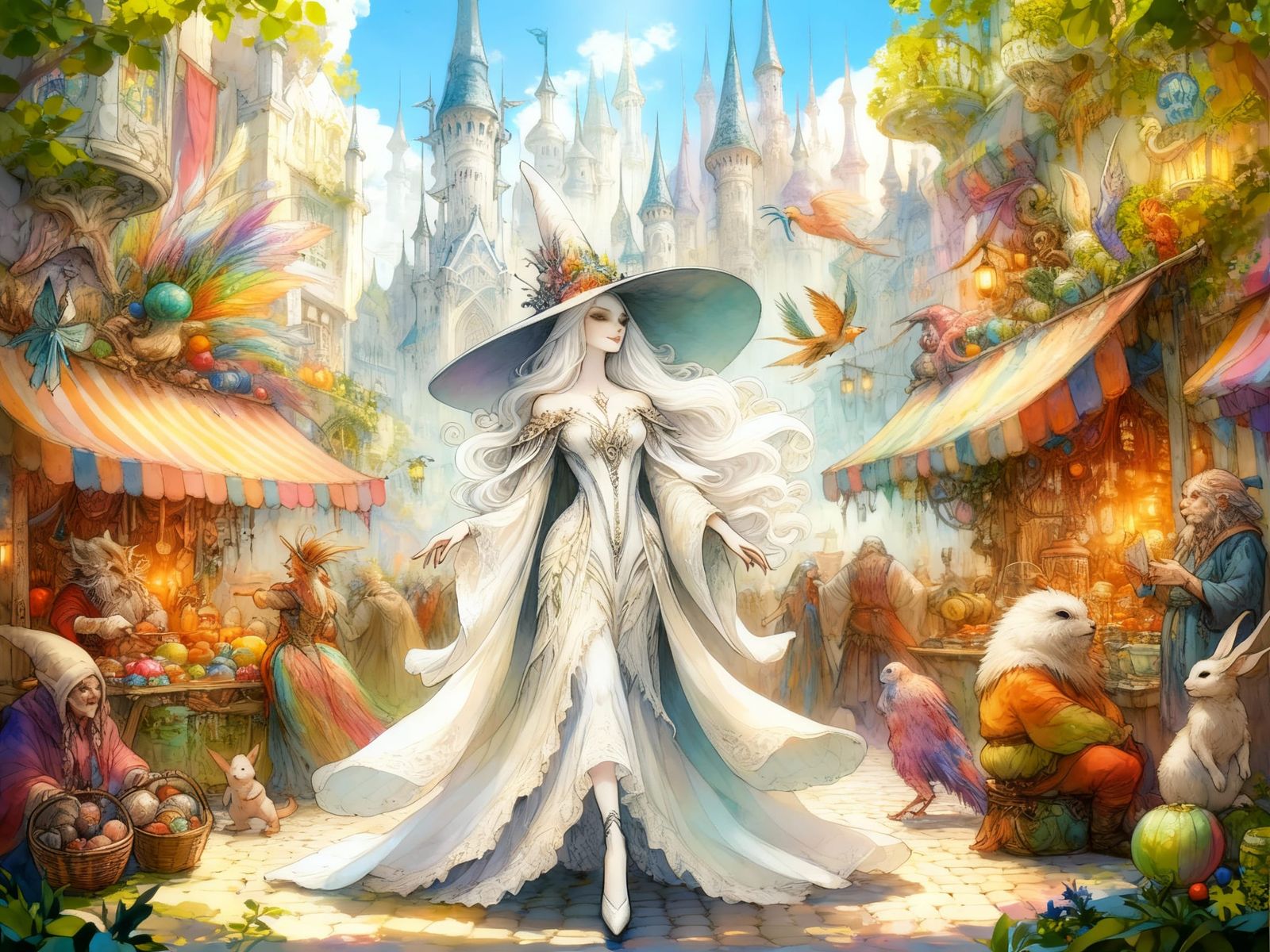 Grand White Witch in Fantasy Art Style