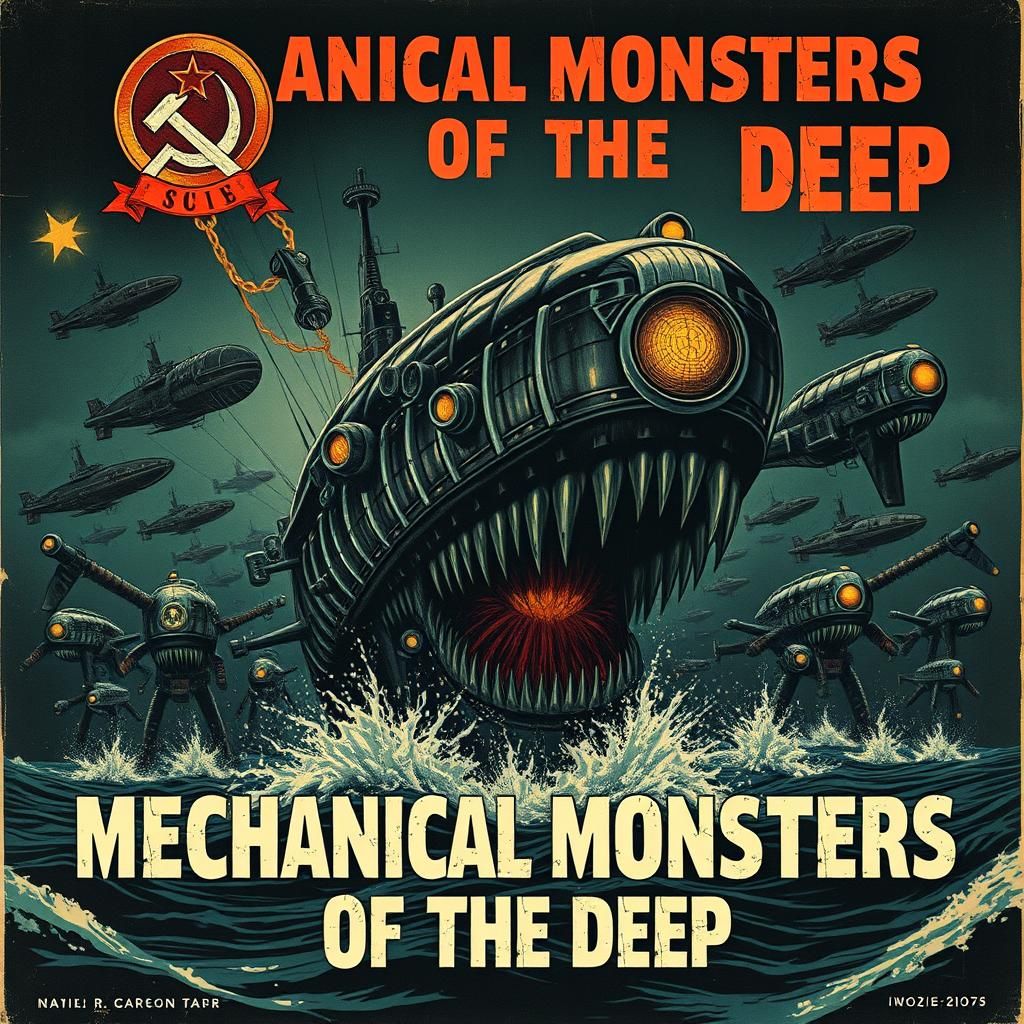 WWII Propaganda Poster: Mechanical Monsters of the Deep
