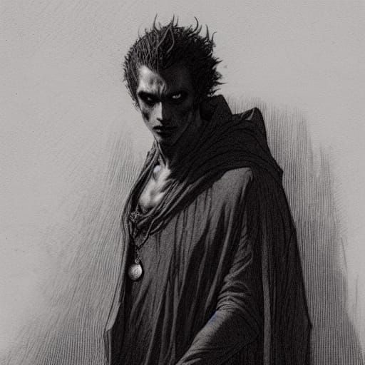 Handsome Vampire in Dark Fantasy Style