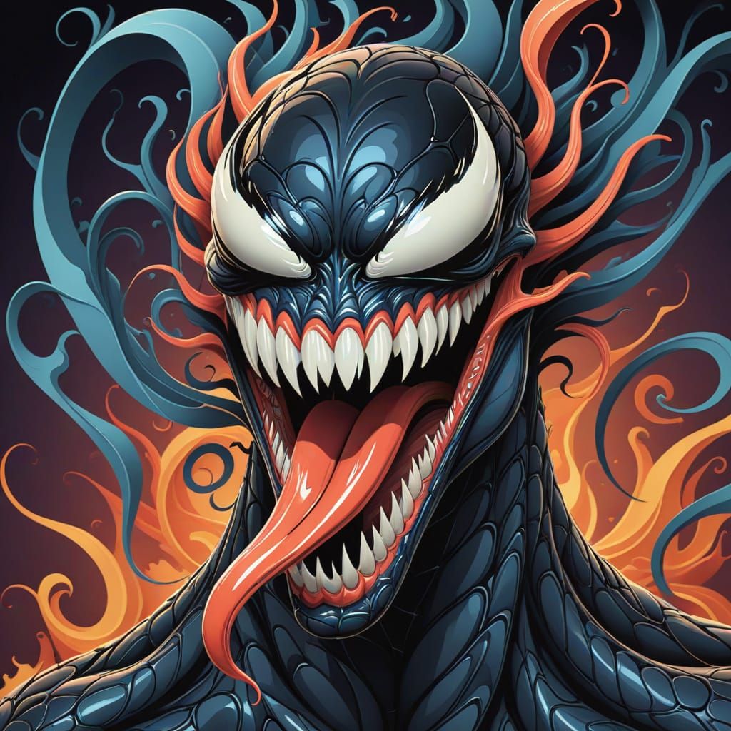 Abstract Vector Fractal with Zentangle Pattern