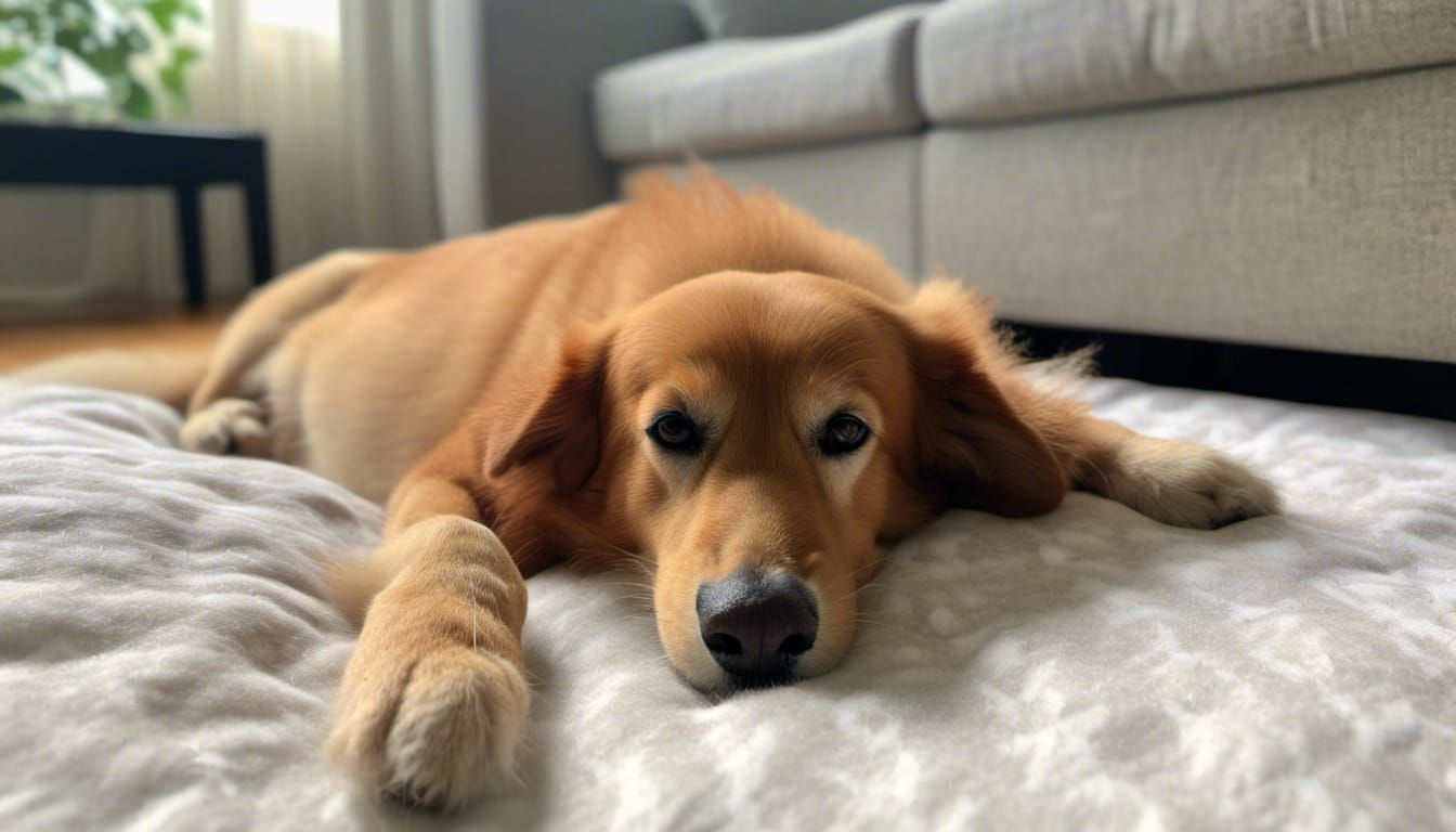 Dog Sleeping Peacefully in Watercolor Digital Art