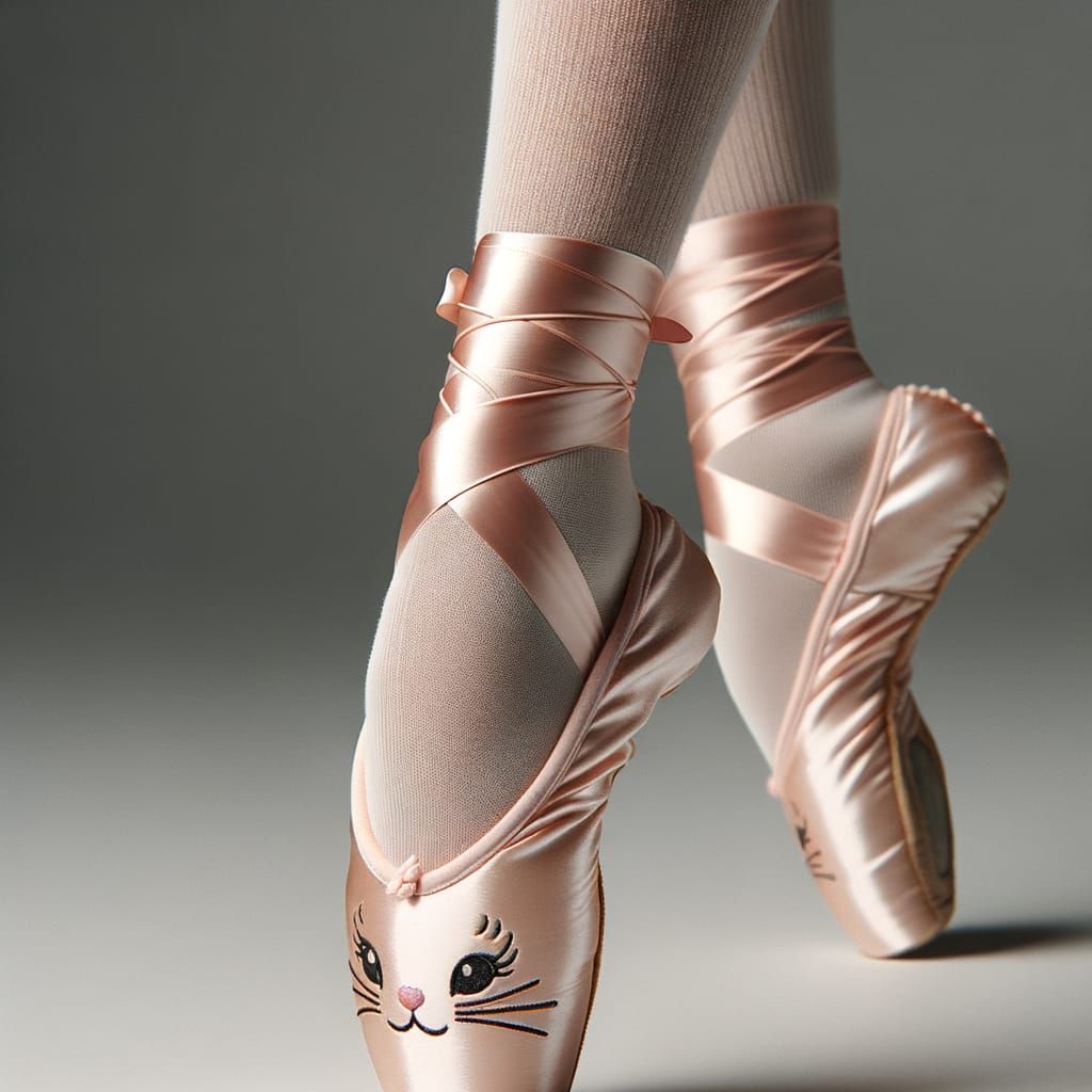 Ballerina's Pointe Shoe Close-Up: Grace and Elegance