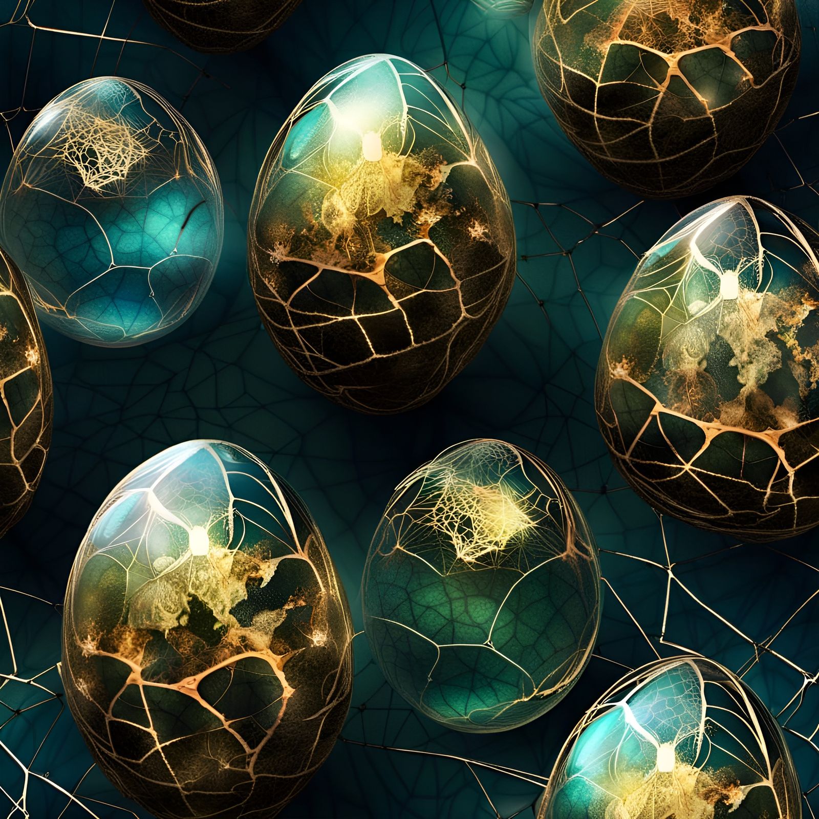 Bioluminescent Dragon Egg in Magical Forest, CGI Art