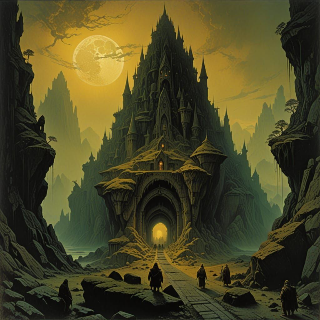 Dwarven Kingdom Entrance in Gothic Horror Style