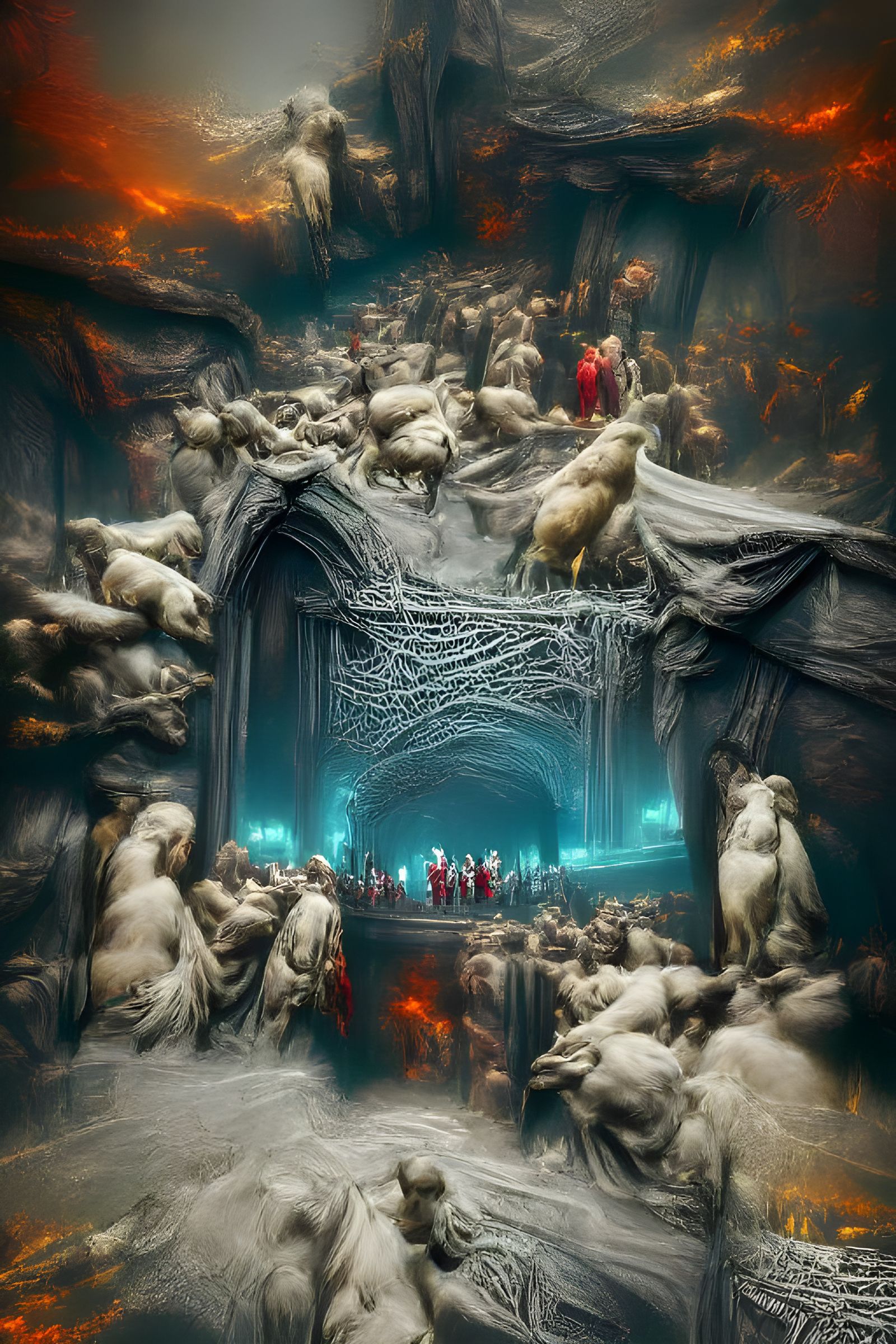 Gates of Hell 8K 3D Geometric Artwork