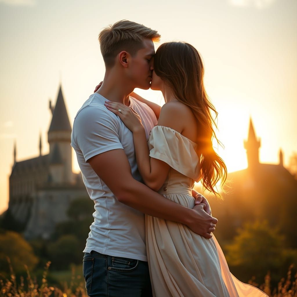 Love in Golden Sunset Harmony