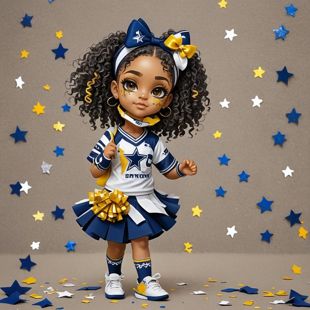 Chibi Dallas Cheerleader in Glossy Airbrush Style
