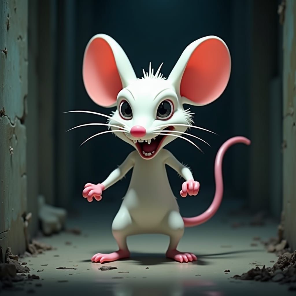 Cartoon Rat Escapes Lab in Animation Style