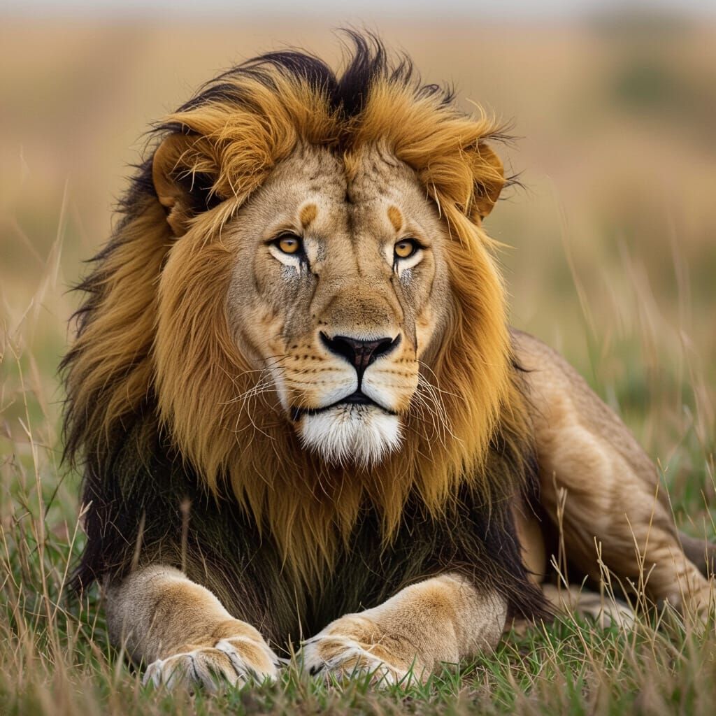 Majestic Lion Roaming the African Savanna