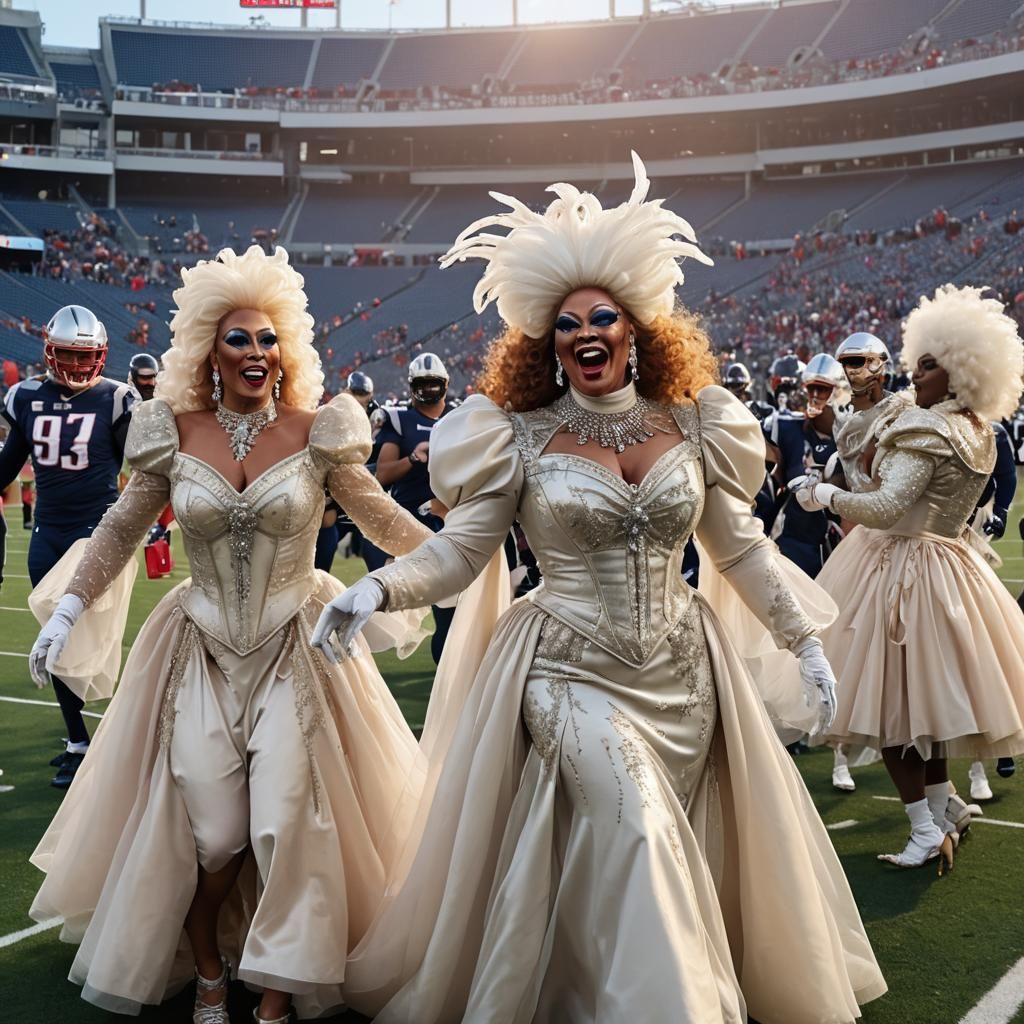Drag Queens Play Football in Pompöös Couture