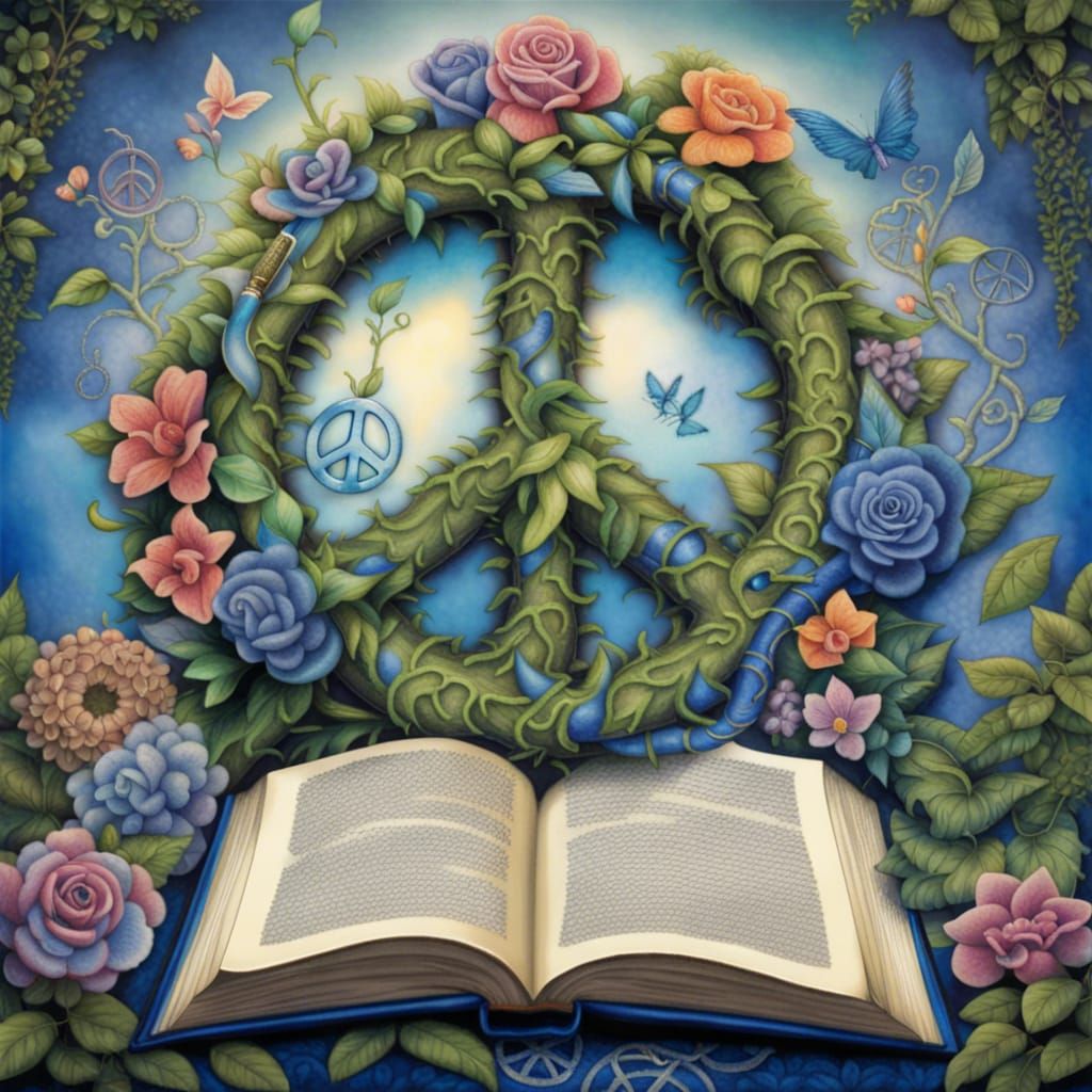 Botanical World Peace Portrait in Photorealistic 3D