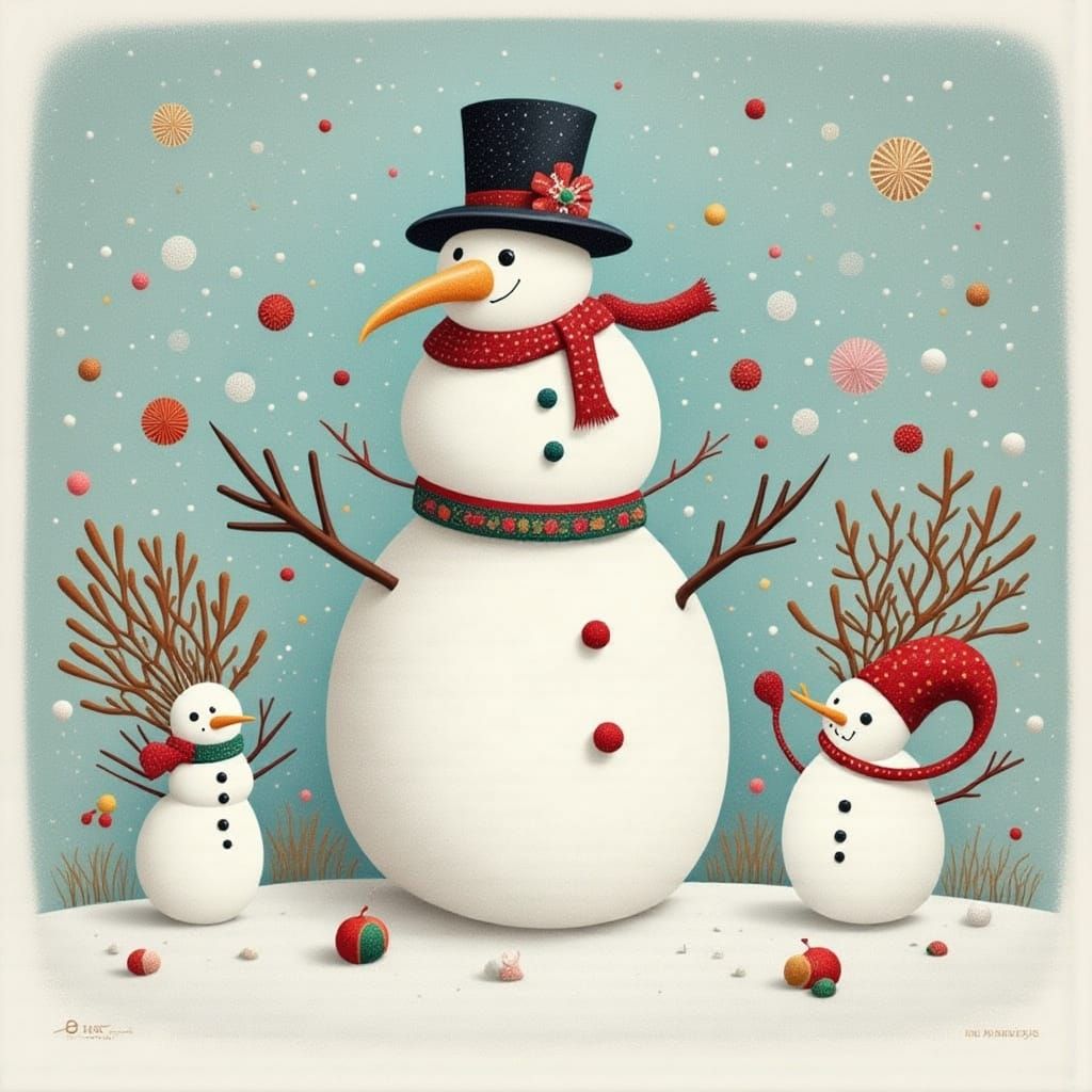 whimsical snowmen