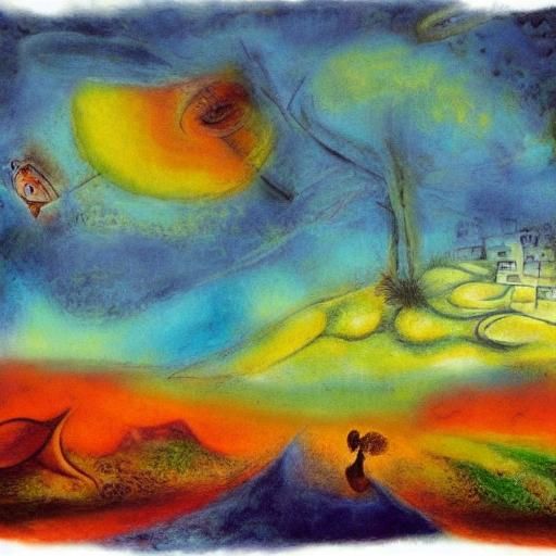 Surreal Roads in Dreamlike Abstract Landscape