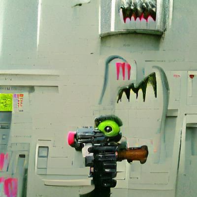 Monster Brandishing Guns Generated by AI