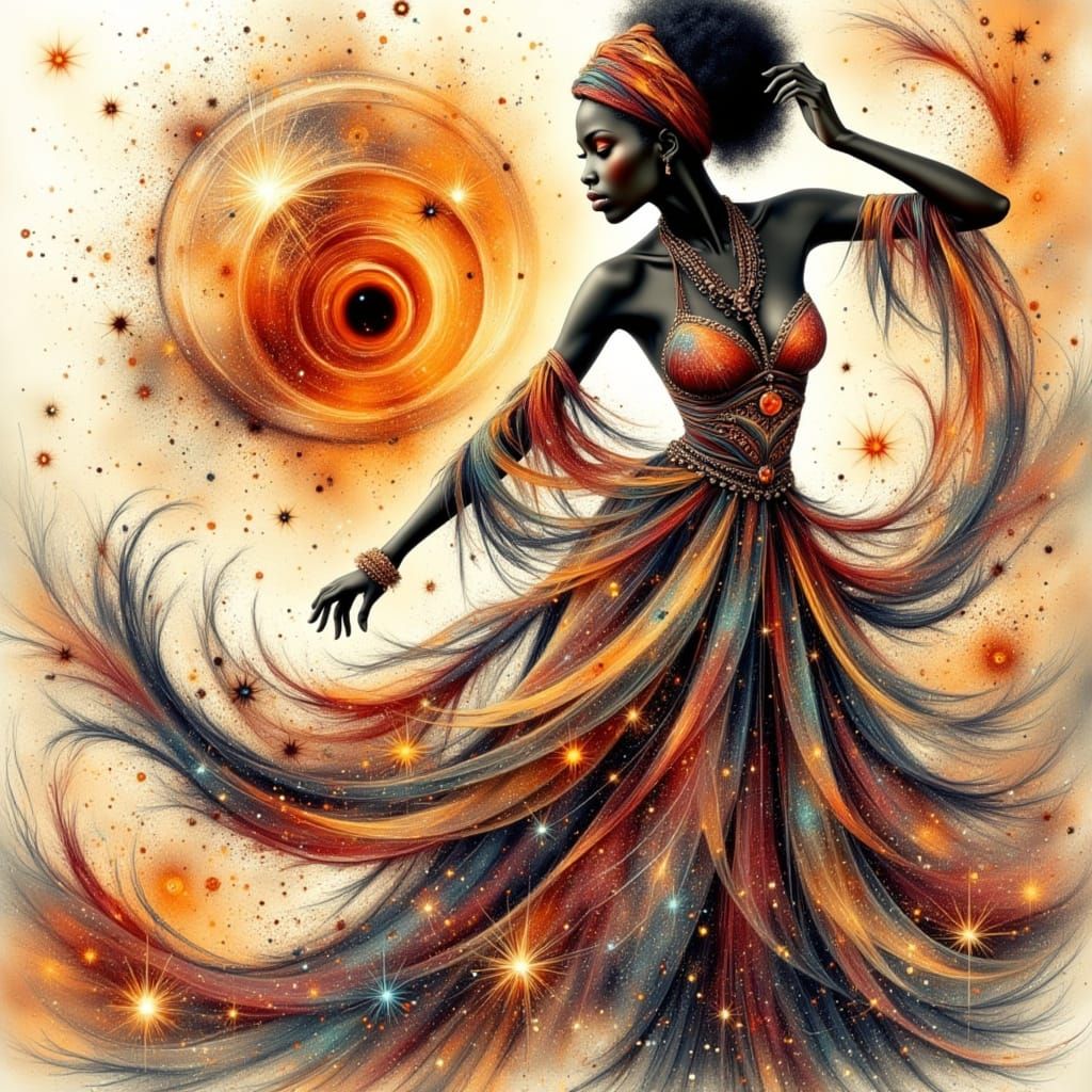 Gorgeous Black Woman in Ethereal Mist