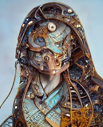 Steampunk Clockwork Woman and Mechanical Rabbit