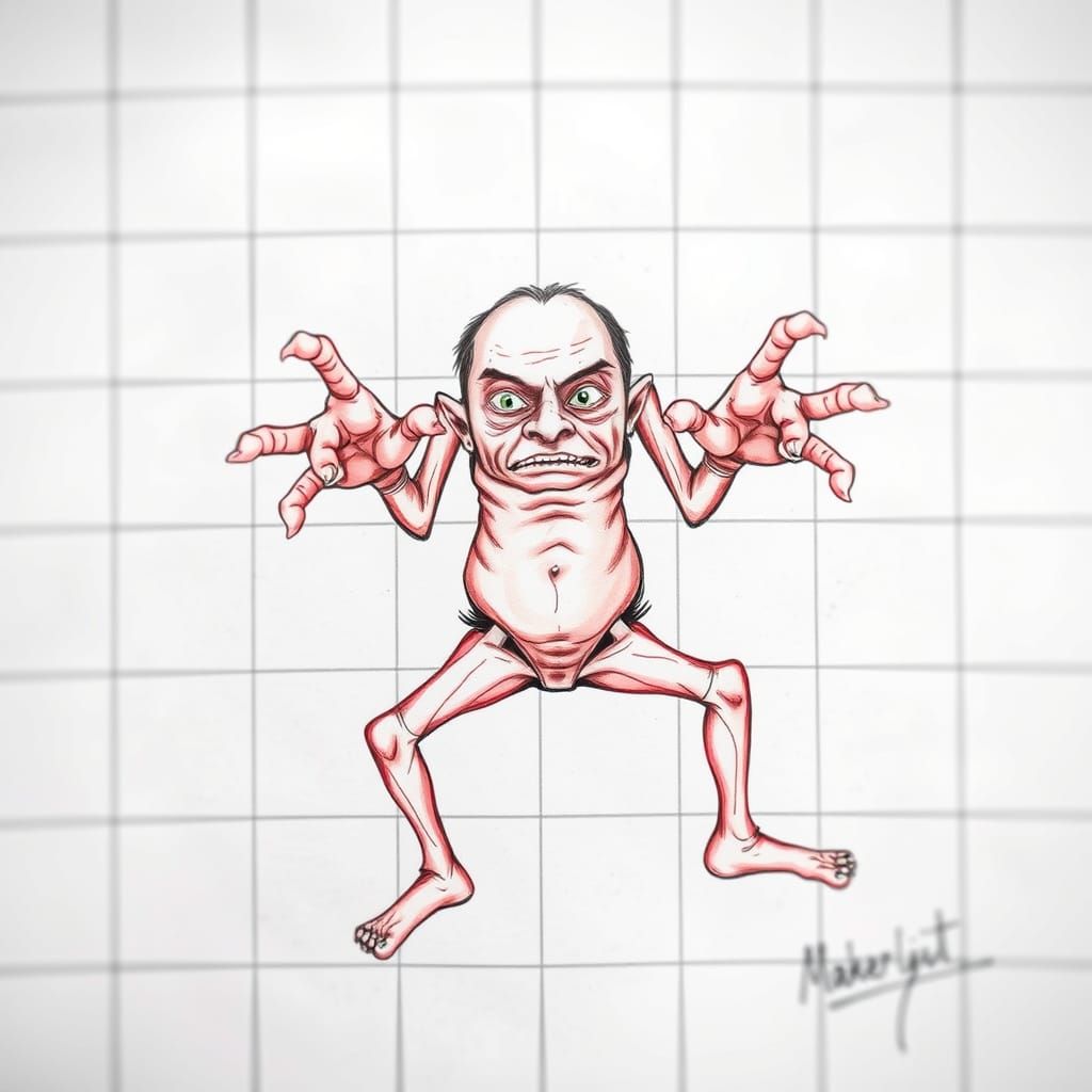 Badly Drawn, Poorly Composed AI Image