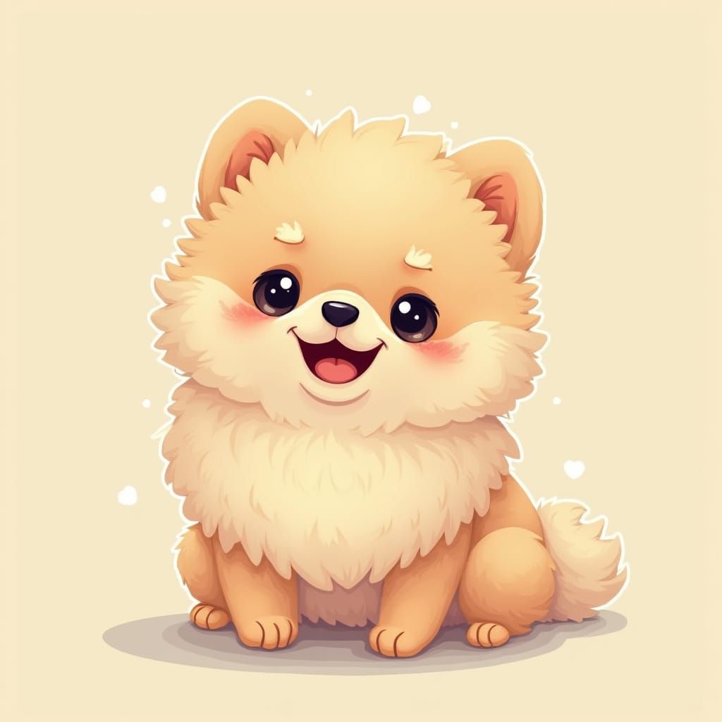 Fluffy Pomeranian in Whimsical Wonderland