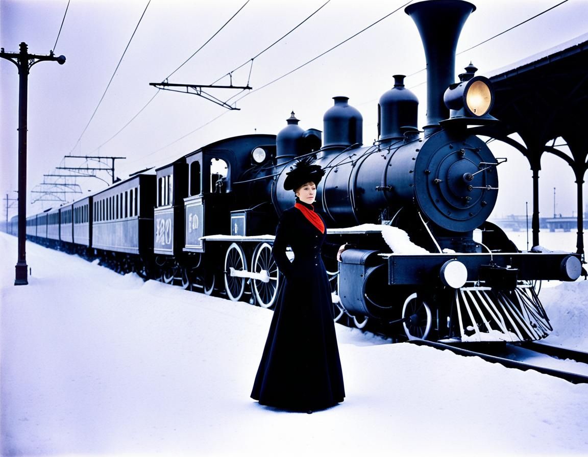 Aristocratic Lady at Russian Train Station, 1901
