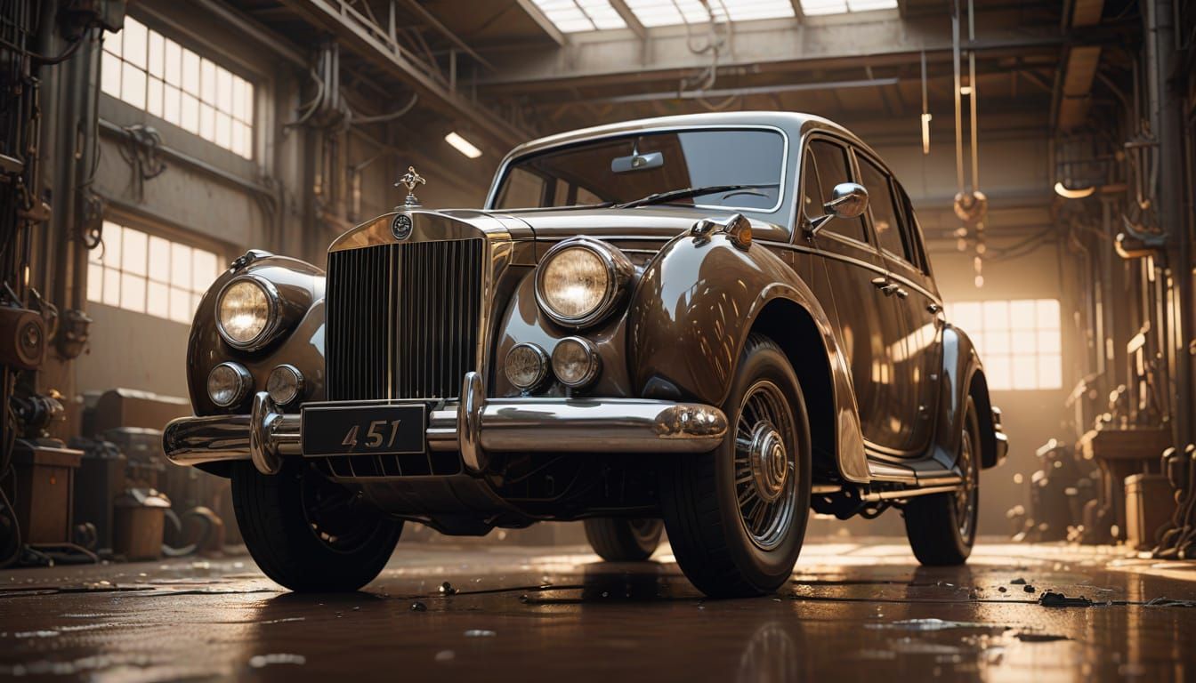 Luxurious Maybach Engine in Sepia Hues