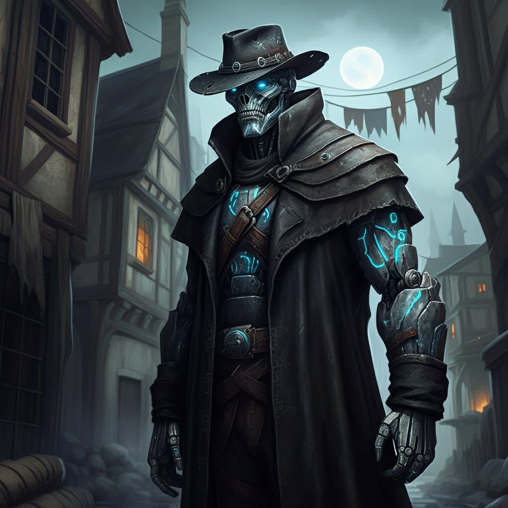 Forged Warrior in Moonlit Slums