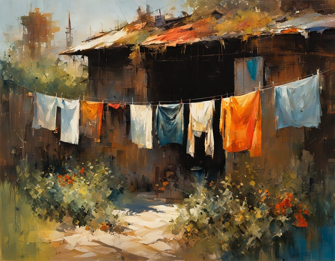 Laundry in the Sunshine: A Mysterious Backyard Scene