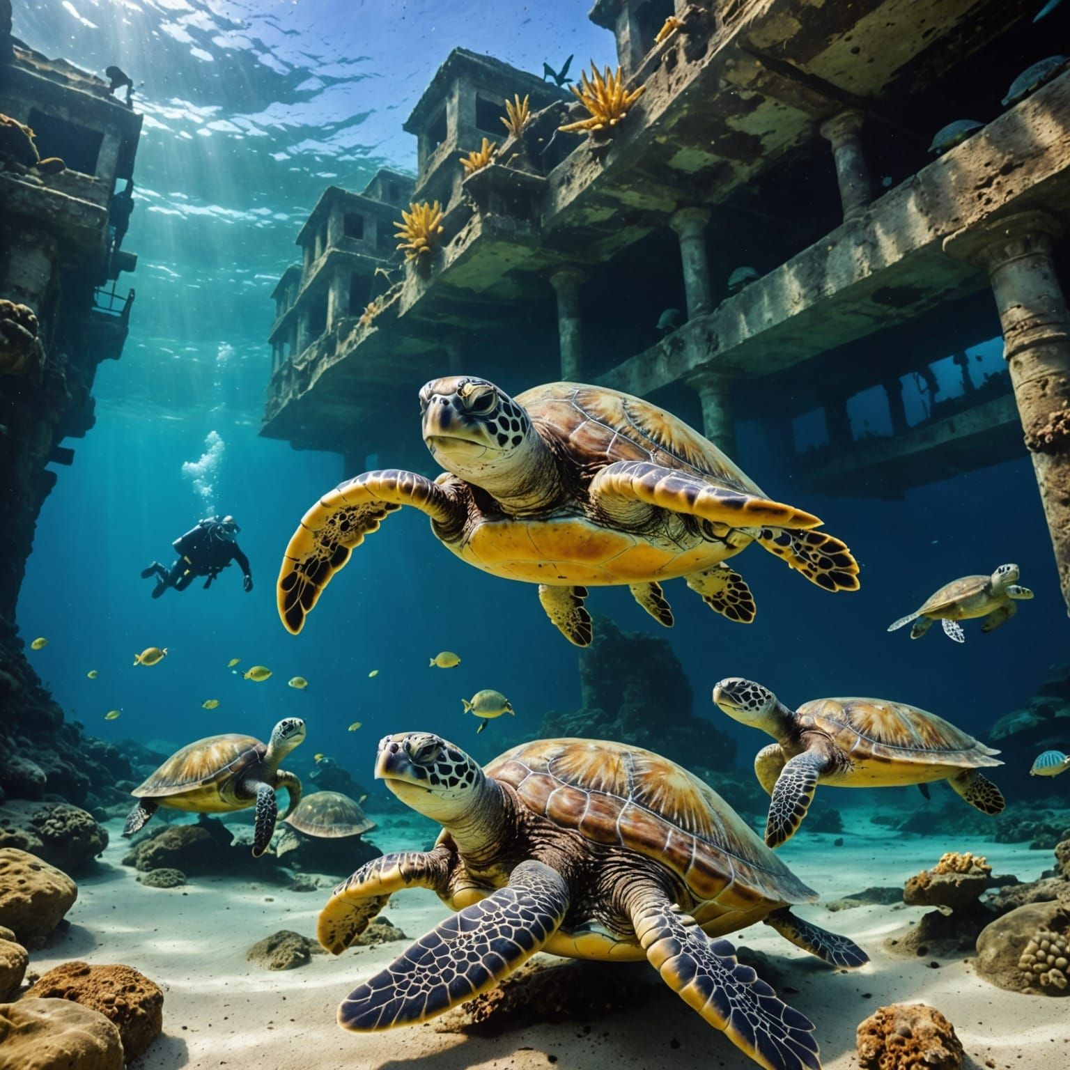 Sea Turtles in Sunken City