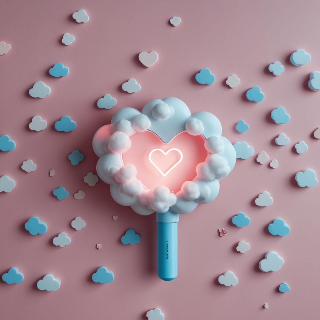 Cloud Heart Lightstick Design in 3D