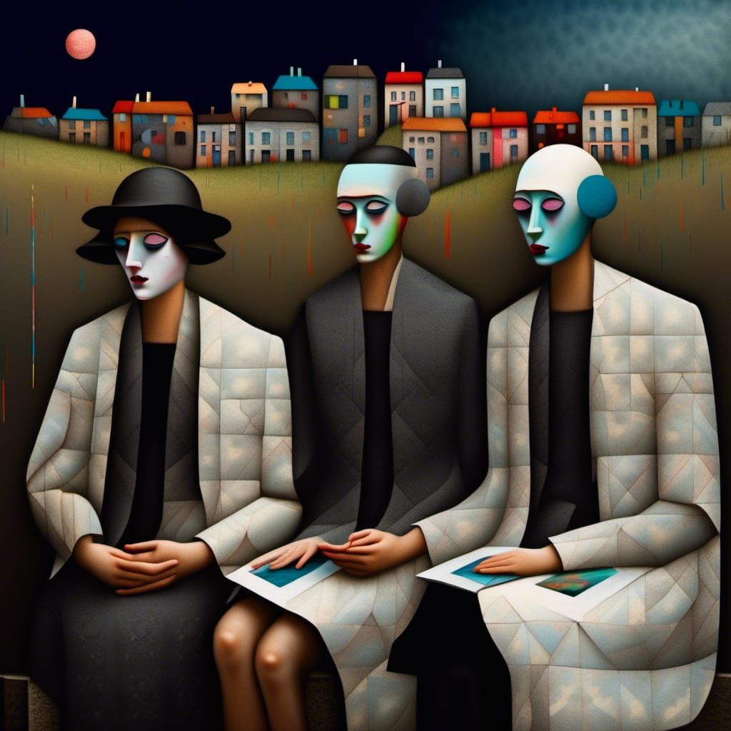 Emotional Life in Polychromatic Abstract Cityscape