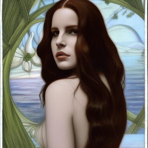 Lana Del Rey in Pre-Raphaelite Style