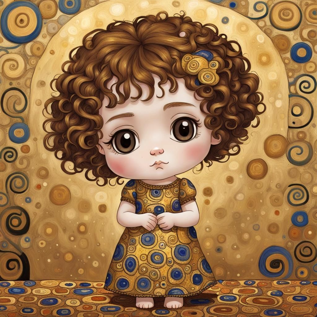 Chibi Moppet in the Style of Klimt