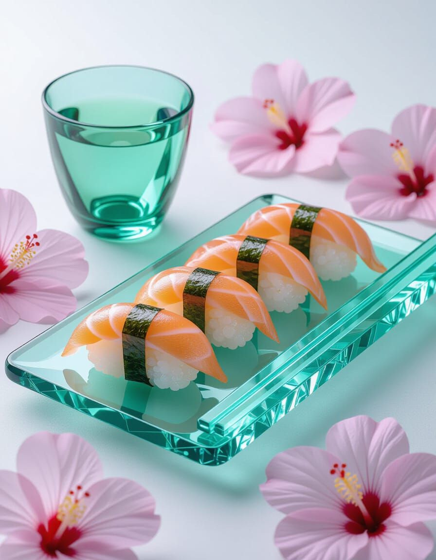 Glass Nigiri Sushi in Chihuly Style