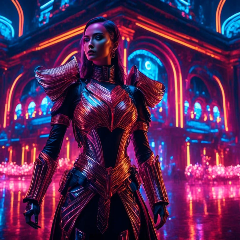 Cyberpunk Queen's Guard on Duty