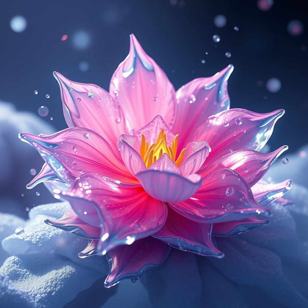 Ethereal Ice Bloom in Vibrant Colors