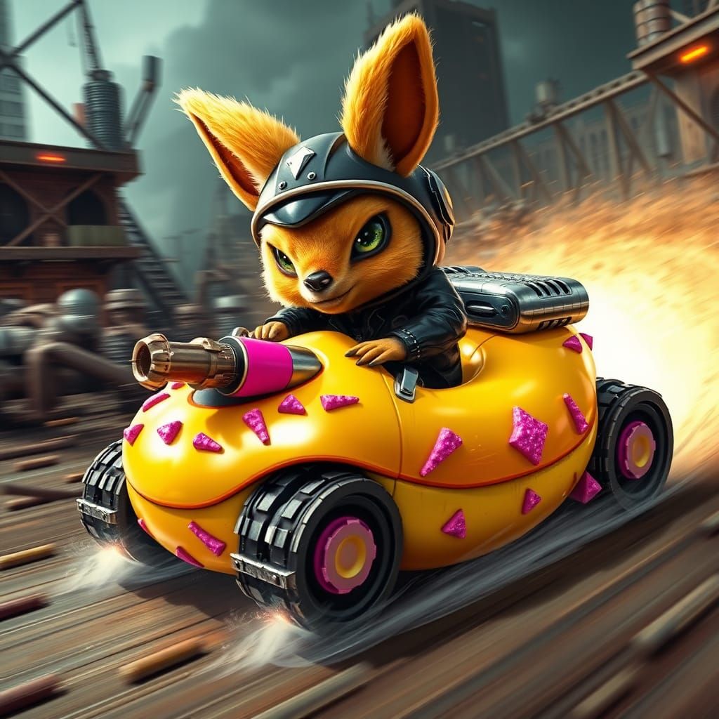 Chibi Kangaroo Alien Races in Apocalyptic Wasteland