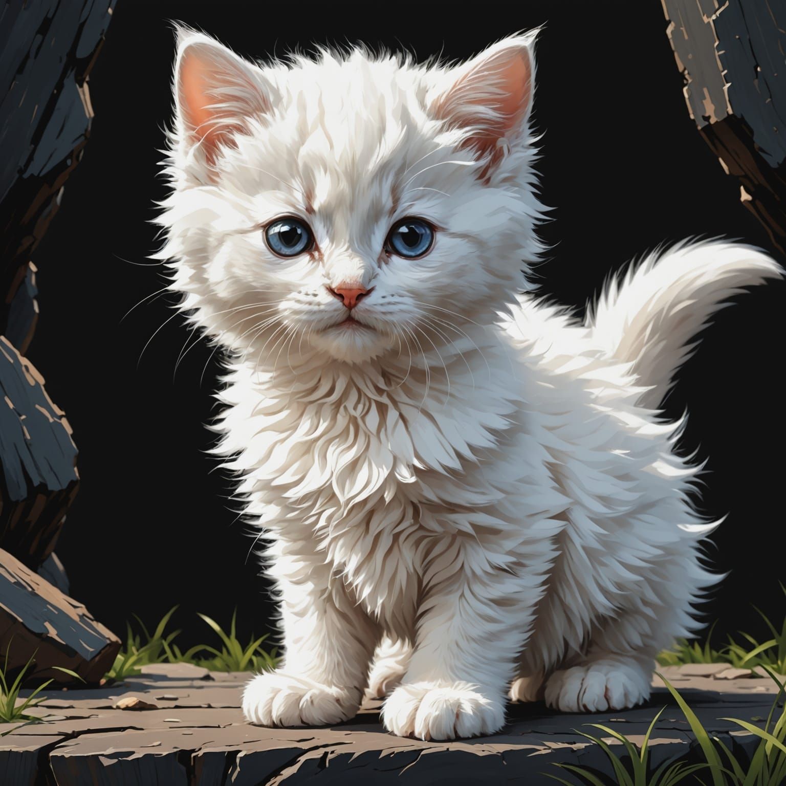Anime Kitten Inspired by Classical Painting