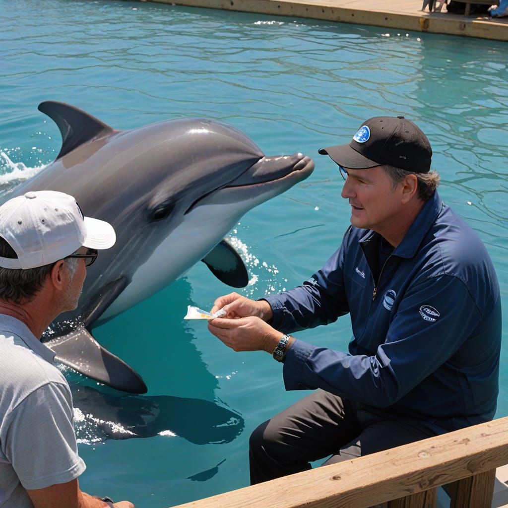 Norm Macdonald in a Humorous Moment with Feeding Sea Lions