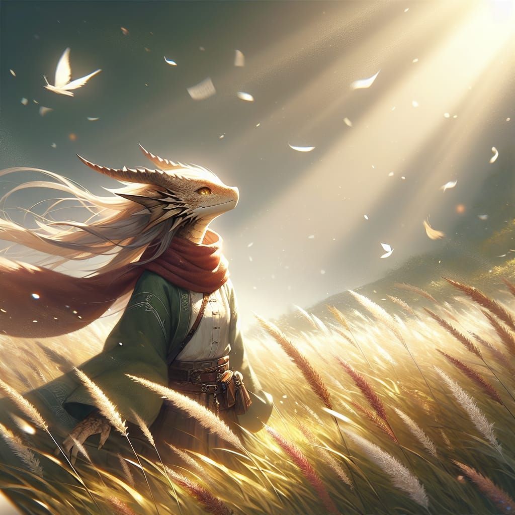 Anthropomorphic Dragon Girls in Loving Embrace