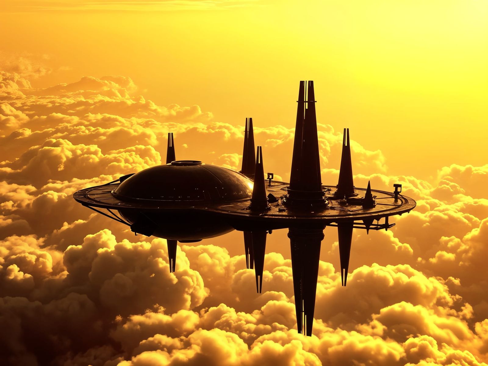 Futuristic Floating City on Venus in Epic CGI