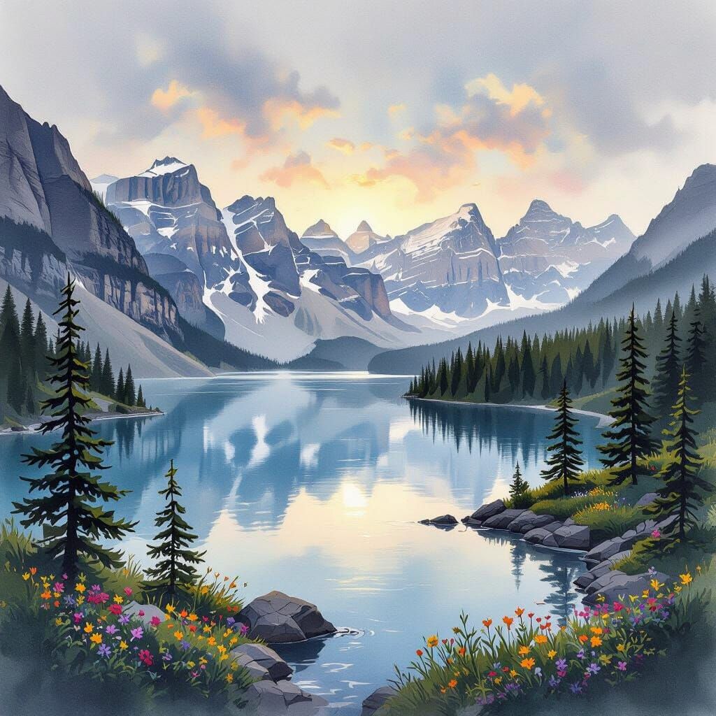 Watercolor painting by Dong Qichang, modern ink painting, Mo...